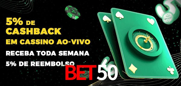 Promoções do cassino ao Vivo bet50